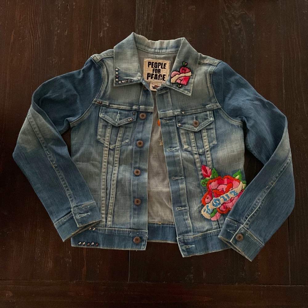 RARE People For Peace Denim Jacket  ●  LIMITED EDITION